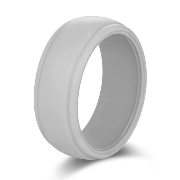 White Silicone Wedding Ring Band Men Woman Temporary Rubber Flexible Workout Gym