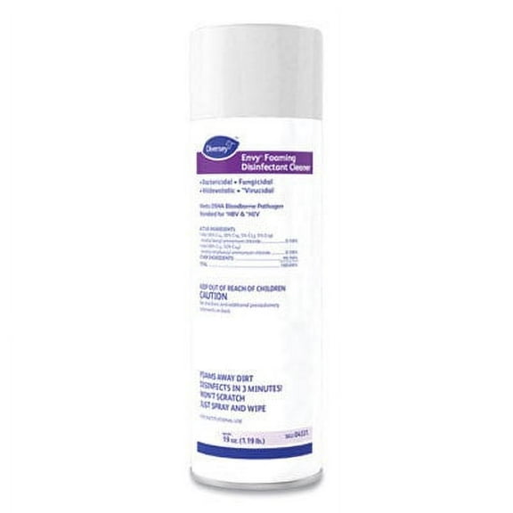 Envy Foaming Disinfectant Cleaner, Lavender Scent, 19 Oz Aerosol Spray, 12/Carton