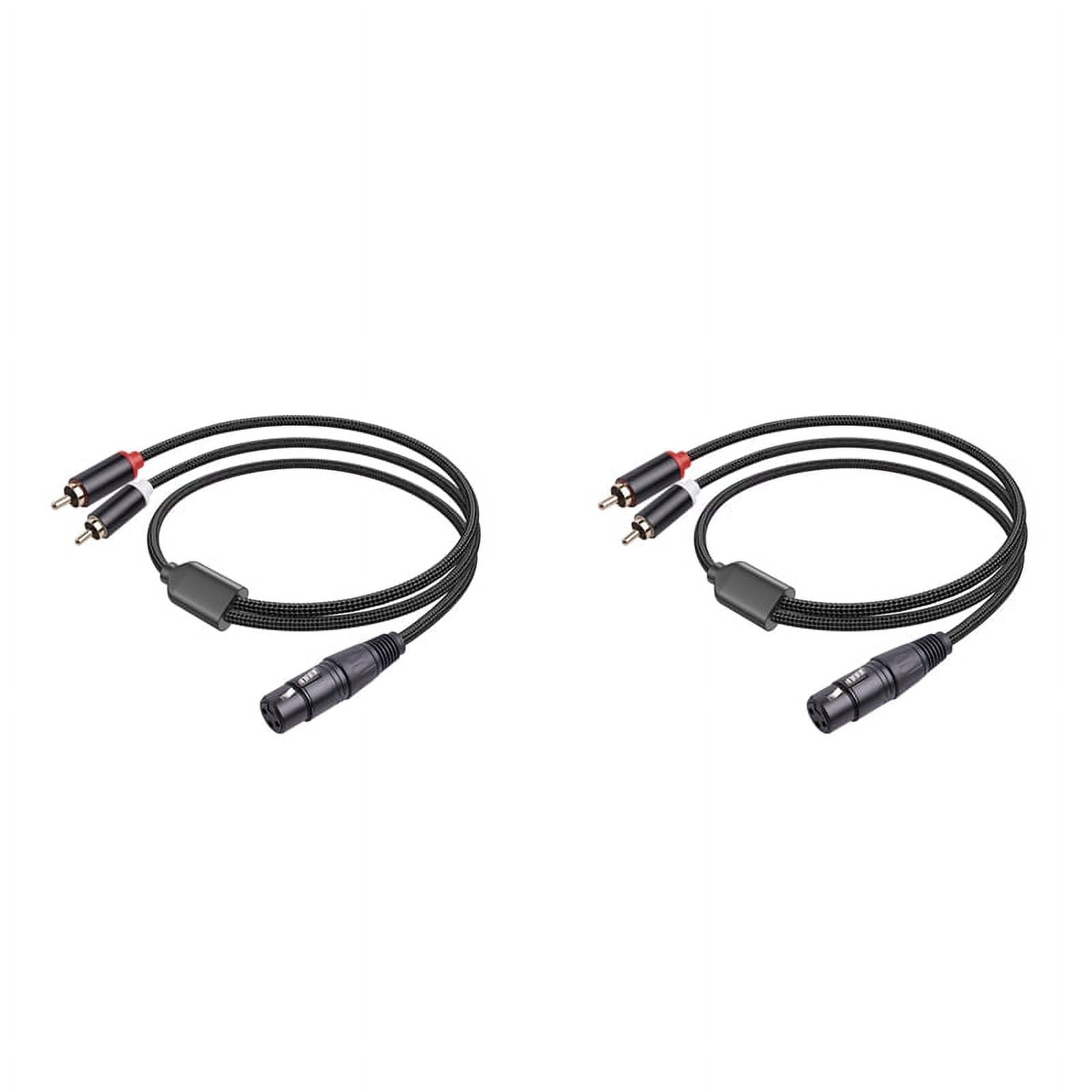 Cable J&D 2 RCA Macho A XLR Hembra – 1.8 M, Adaptador En Y, Chapado En Oro, Ideal Para Mezcladores, Altavoces, Micrófonos Y Amplificadores