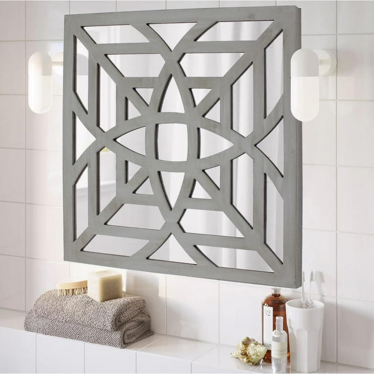 Square mirror outlet wall decor