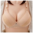 thumbnail image 2 of Gyexs Womens French Lingerie Open Back Bralette Summer Lightweight Comfortable No Underwire Bud Bra, Khaki, Size 40, 2 of 4