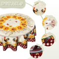 thumbnail image 3 of Rooster Tablecloth Round 60 Inch Vintage Chicken Sunflowers Washable Table Cloth Yellow Flowers Decoration Tabletop Table Cover for Dining Kitchen Picnic Party Outdoor, 3 of 6