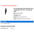 thumbnail image 2 of Fan and Alternator Accessory Drive Belt - Compatible with 1975 - 1978 Nissan 280Z 1976 1977, 2 of 2