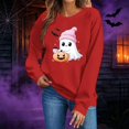 thumbnail image 4 of Trikvn Women's Halloween Sweatshirts Cute Ghost Pumpkin Graphic Pullover Tops Casual Long Sleeve Crewneck Fall Clothes Loose Fit Novelty Holiday Party Shirts, 4 of 6