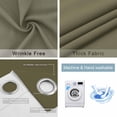 thumbnail image 4 of Avocado Green Brown Blackout Curtains for Bedroom/Living Room, Thermal Insulated Kitchen Curtains, Solid Color Farmhouse Brown Grommet Darkening Window Treatment Drapes 27.5"x39"x2, 4 of 8