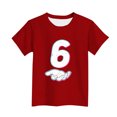 thumbnail image 4 of T-shirts à Manches Courtes Rouges Garçon Fille pour Enfants Fille Garçon Automne Été Col Rond Spandex Imprimé Hauts Décontractés Chemises Enfant 2025 Vêtements Doux Confortables Tendance Concert Country Y2K 9 Ans, 4 of 4