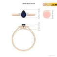 thumbnail image 4 of ANGARA Natural Pear Sapphire Solitaire Ring with Trio Diamond Accents in 14K Rose Gold for Women (Size-6x4mm) | September Birthstone, Anniversary, Jewelry Gift for Women | Natural Blue Sapphire Ring, 4 of 8
