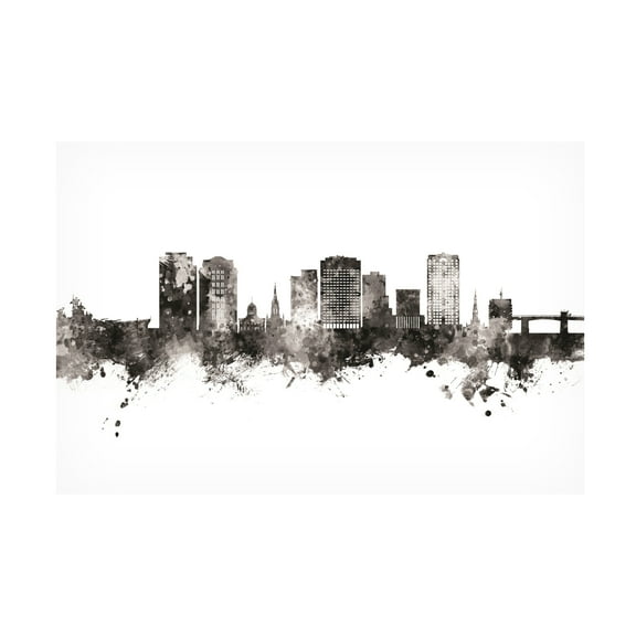 Michael Tompsett 'Norfolk Virginia Skyline BW' Canvas Art
