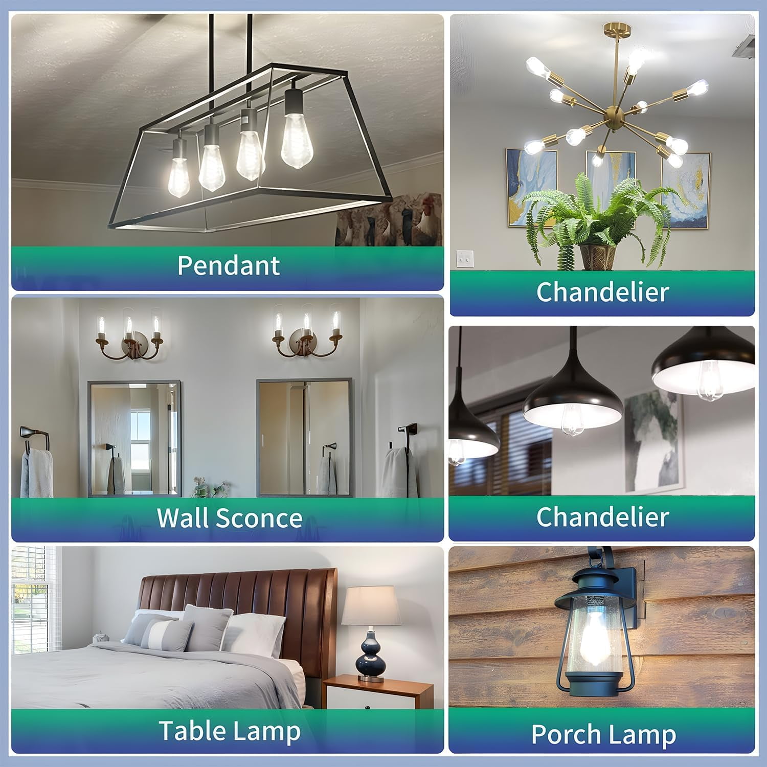 Sinvic 12Pcs ST19 LED Vintage Edison Bulb, Dimmable, 6w(60w equivalent),E26 Base, 4000K Daylight White, Antique Filament Bulb for Pendant, Chandelier, Decorative Light