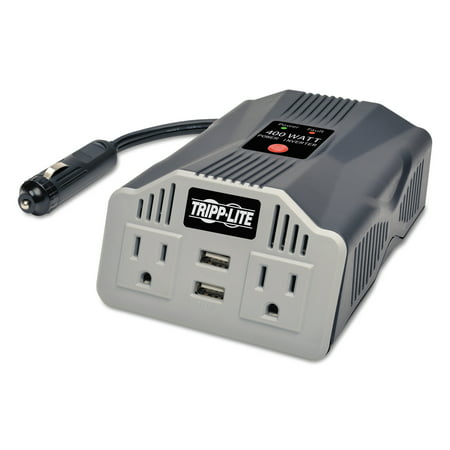 Tripp Lite 400W AC Inverter with USB Charging; 2 Outlets, 2 USB Ports,
