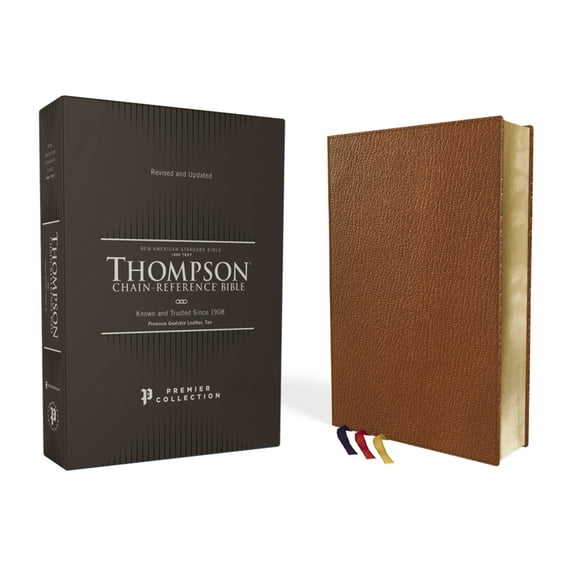 Nasb, Thompson Chain-Reference Bible, Premium Goatskin Leather, Premier Collection, Tan, 1995 Text, Black Letter, Art Gi, (Hardcover)