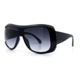 thumbnail image 5 of Womens Oversized Shield Cropped Side Flat Top Plastic Diva Fashion Sunglasses Black - Smoke, 5 of 7