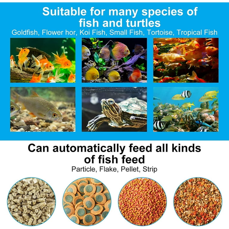 Automatic Fish Feeder Electric Auto Fish Food Timer Dispenser for Aquarium or Small Fish Turtle Tank Moisture Proof Auto Feeding on Vacation
