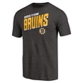 thumbnail image 2 of Men's Black Boston Bruins Slant Strike Tri-Blend T-Shirt, 2 of 3