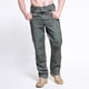 thumbnail image 4 of Pantalones largos para hombre, de color liso, multibolsillos, lavados, para exteriores, informales, de algodón puro., 4 of 6
