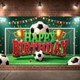 thumbnail image 3 of Soccer Theme Banner Football Design Soccer Birthday Backdrop Athlete Silhouette Golden Trophy Football Party Display for Birthday Party Soccer Party Kids' Birthday, 3 of 9
