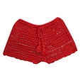thumbnail image 1 of Zmoon Women's Summer Solid Color Hand-Woven Beach Swim Trunks Stretchable Straps Hollow Boxer Briefs, 1 of 8