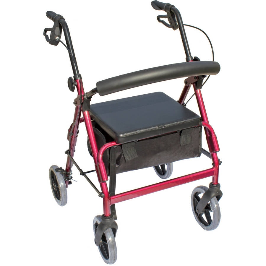 Essential Medical Supply Blazer Lightweight Four Wheel Rollator Walker