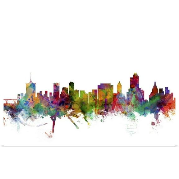 Great BIG Canvas | Rolled Michael Tompsett Poster Print entitled Tulsa Oklahoma Skyline