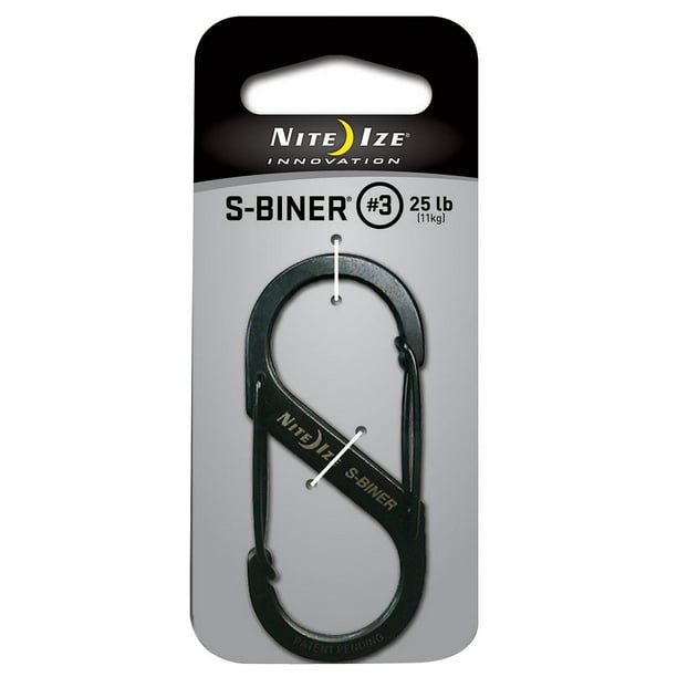 Size 3 S Biner Dual Spring Gate Carabiner Black 2x Clippability Dual Carabiner A This A œsa Shaped Stainless Steel Carabiner Has Two Gates So You Can By Nite Ize Walmart Com Walmart Com