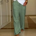 thumbnail image 2 of biudgviw Wide Leg Pants for Women Striped Bagg Summer Vacation Beach Pants High Waisted Lightweight Pants Lounge Bottoms Clothes, 2 of 6