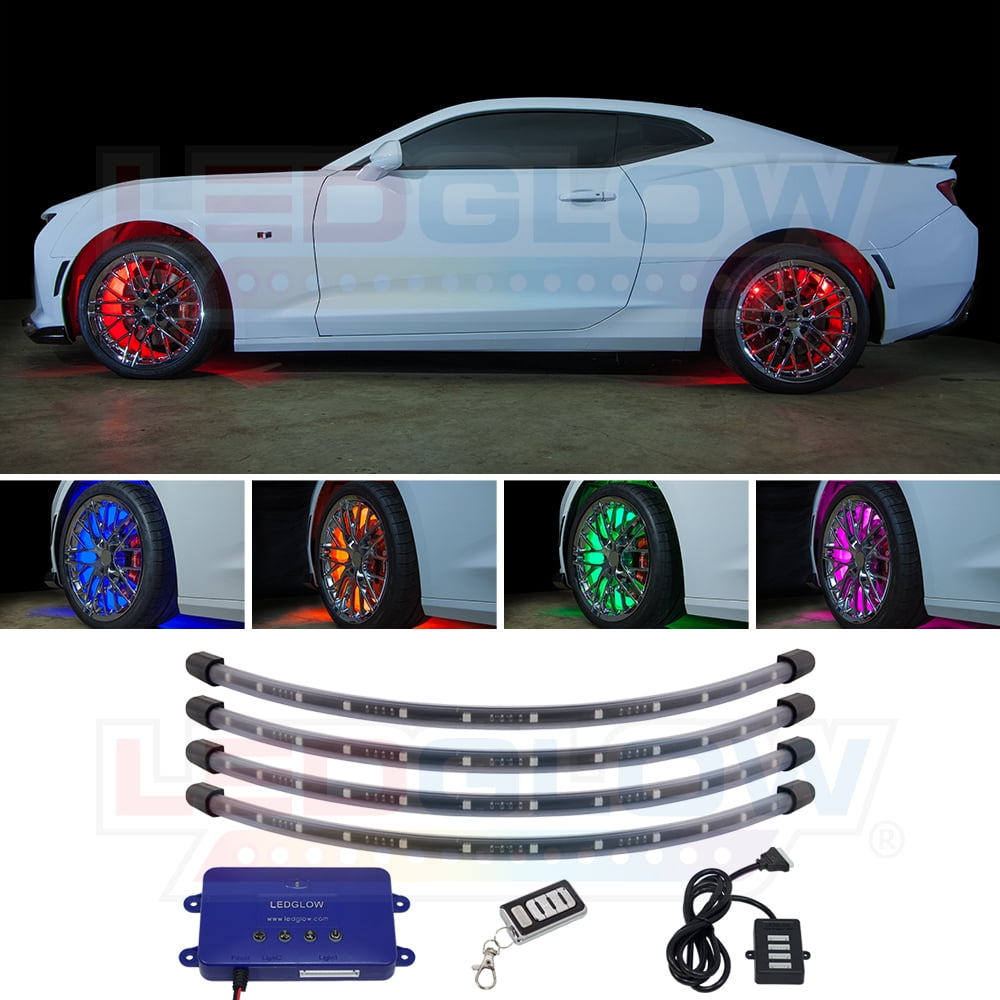 LEDGlow 4pc Million Color LED Wireless Wheel Well Lighting Kit