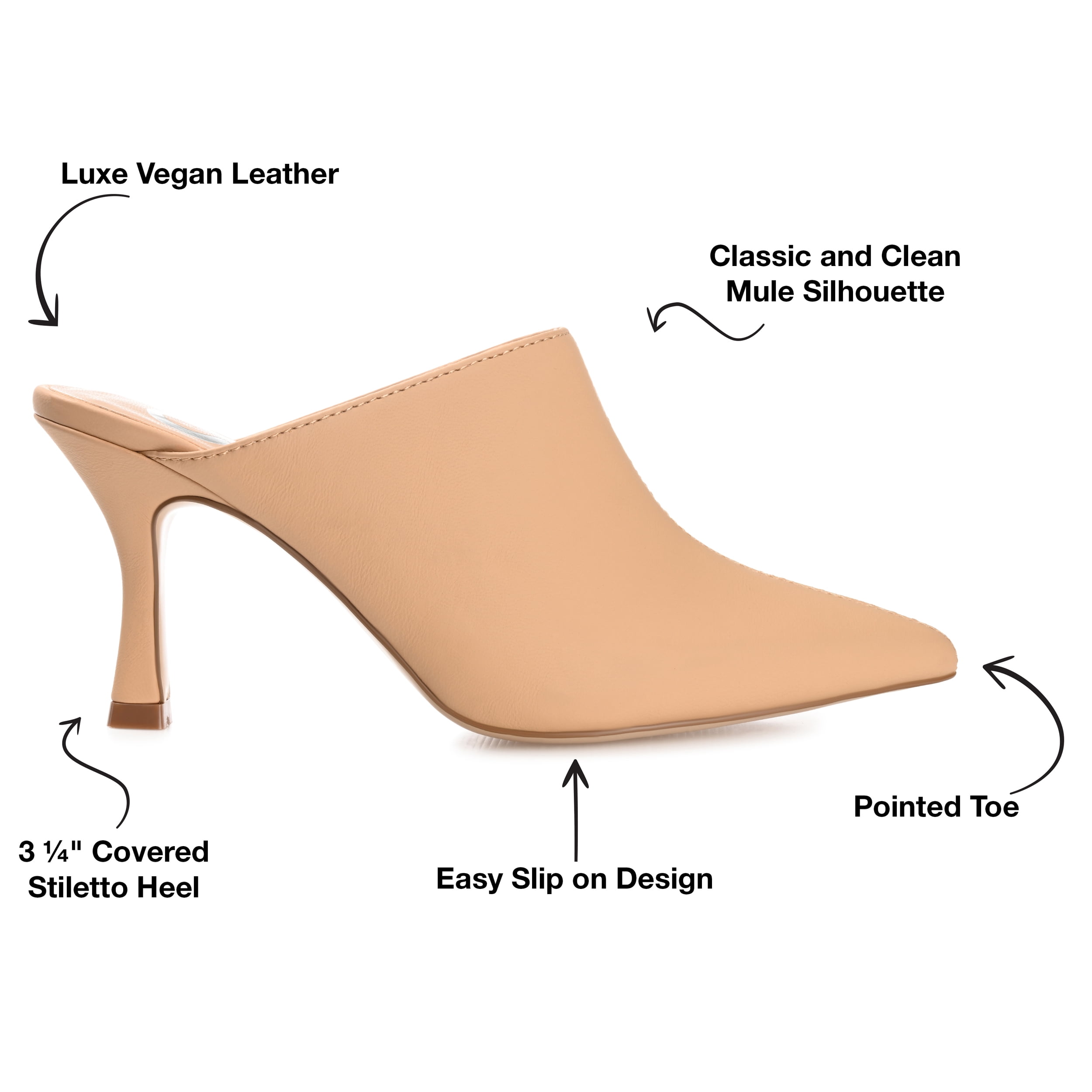 Journee Womens Shiyza Mules High Stiletto Pointed Toe Pumps