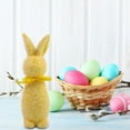 thumbnail image 4 of Easter Flocked Bunny Figurines with Bow Ties, 9 Inch Adorable Rabbit Tabletop Decor for Spring & Easter, Cute Home & Garden Ornaments for Easter Celebration, 4 of 6