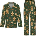 thumbnail image 4 of Top-kevin Gingerbread Man Santa Hat Women's Long-Sleeve Shirt And Full-Length Bottom Pajama Set, 4 of 12