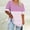 Pink, variant on QUNYINEY T-Shirts for Women Casual Striped V Neck Short Sleeve Tops Summer Plus Size Loose Pullover Tops for Women