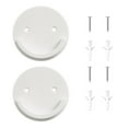 thumbnail image 3 of 2-Piece Shower Curtain Rod Holder Wall Mount Set, White Retainer Brackets for Bathroom Installation (Rod Not Included) - White, 3 of 8