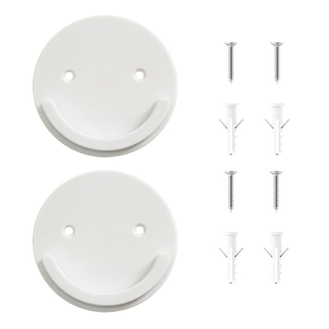 Hooks 2 Pcs Shower Curtain Rod Holder Wall Mount Retainer For Bathroom White Wall Mount Shower Rod Support Durable Bathroom Accessories Easy Install