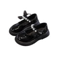 thumbnail image 2 of Viluyesy Girls Patent Leather Shoes Girls Flats Pearl Bow Princess Flats, Non Slip Soft Sole Performance Shoes Black Size 10, 2 of 10