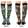 thumbnail image 4 of FORMRS Womens Knee High Socks Casual Long Thick Travel Daily Wear, 2 Pairs, Yellow Christmas Gingerbread, 4 of 6