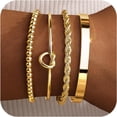 thumbnail image 7 of 925 Sterling Silver Bracelets for Women Stack, 14K Gold Plated Bangle Cuff Jewelry Set Trendy, Adjustable Tennis Knot Twisted Bracelet for Wrist Essentials Women Fashion Gifts, 7 of 7