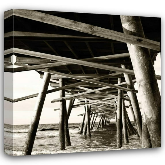 Alan Hausenflock 20x20 Gallery Wrapped Canvas Wall Art Titled - Atlantic Pier Sq. I