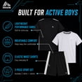 thumbnail image 5 of RBX Boys Activewear Set with Performance Mesh Jersey Tees and Athletic Gym Shorts 3 Piece Outfit, 5 of 7