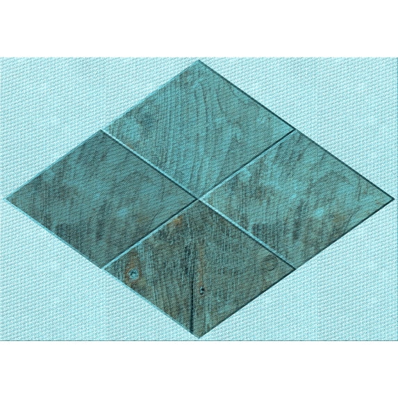 Ahgly Company Machine Washable Indoor Rectangle Transitional Deep-Sea Green Area Rugs, 5' x 7'