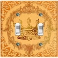 thumbnail image 1 of Metal Light Switch Plate Cover Elegant Yellow Crown Frame FRA016, 1 of 13
