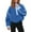 Blue, variant on Women's Solid Color Semi High Neck Zipper Loose Sweatshirt Top, Casual and Comfortable Design for Everyday Fashion, Featuring a Soft Fabric,Pink M