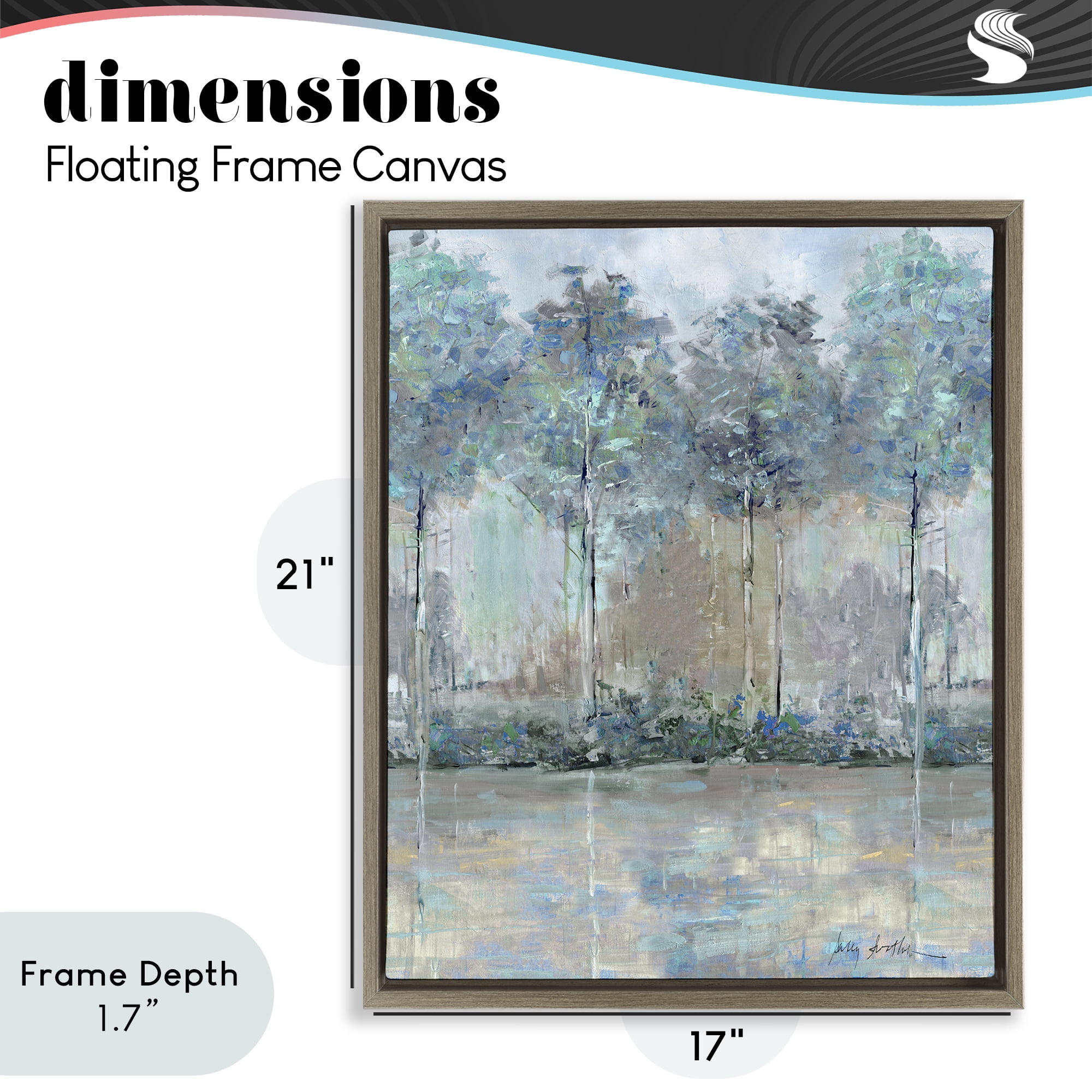 Stupell Industries Subdued Impression of Trees Brown Framed Floater Canvas Wall Art, design by Sally Swatland