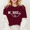 thumbnail image 2 of TSADFHJI Hauts d'Été pour Femmes Boho T-Shirt à Manches Courtes Imprimé Lettre Col Rond Uni G Rouge, 2 of 5