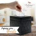 thumbnail image 4 of Autumn Alley Black Tissue Box Cover Square, Tissue Box Cover, Tissue Holders for Bathrooms, Bedroom, Kitc Shen with Embossed Pattern Tissue Holders Decorative, Rustic, Black, 4 of 7