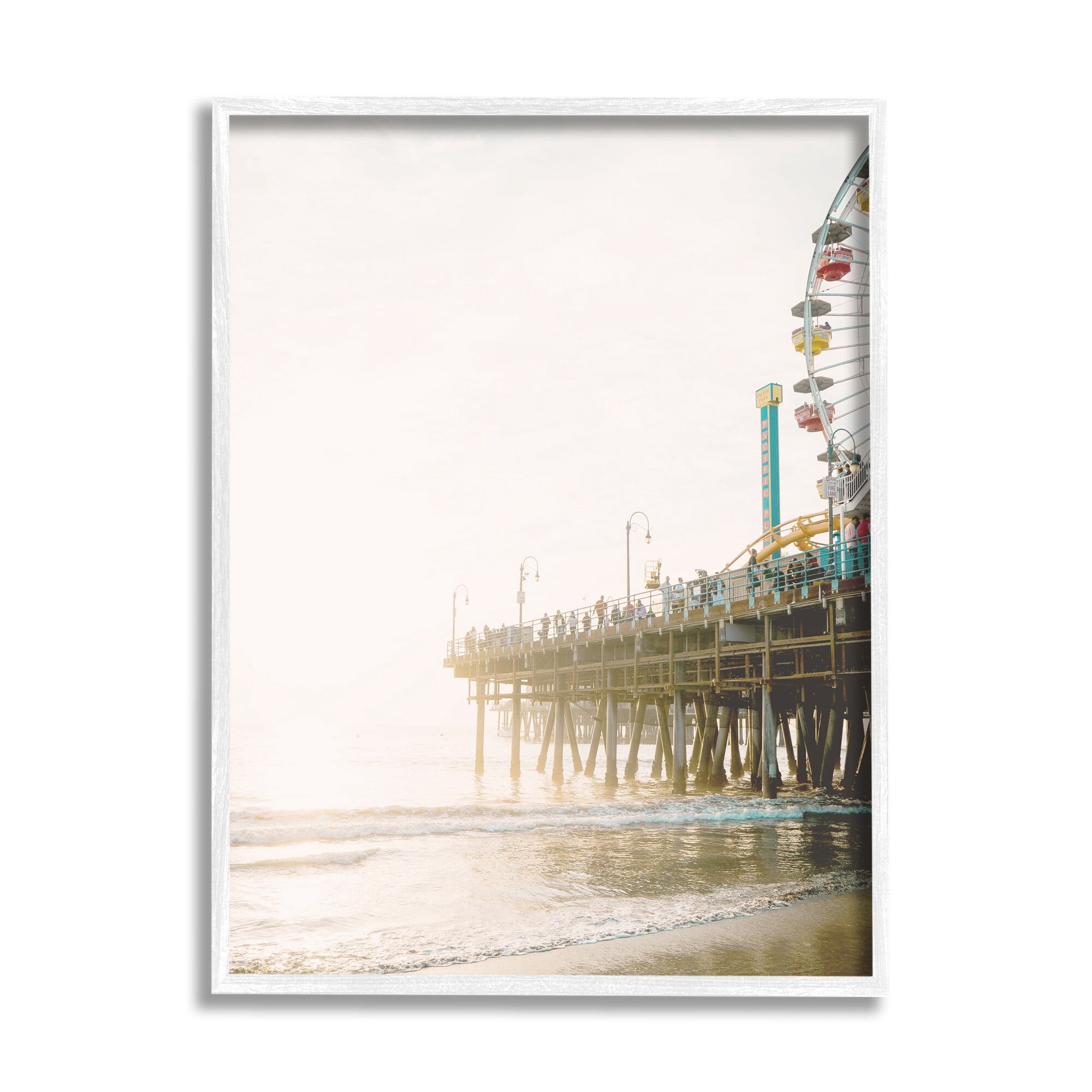 Stupell Industries Coastal Boardwalk Pier Carnival Ferris Wheel Photography, 24 x 30, Design by Leah Straatsma