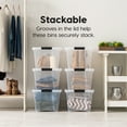 thumbnail image 2 of IRIS 32 Qt Stackable Plastic Storage Bins with Lids- See-Through- Clear, 4Pk, 2 of 5