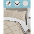 thumbnail image 3 of Quilt King Size Bedding Set, Boho Moroccan Reversible Summer Quilt 3 Pieces, Vintage Morocco Quatrefoil Geometric Lightweight Bedspreads Coverlets with 2 Pillow Shams for All Seasons, 3 of 5