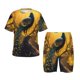 thumbnail image 1 of Fotbe Elegant Gold Leaf Peacock Pijama Estampada de 2 Piezas para Niños – Ropa de Dormir de Manga Corta Cómoda para Niños y Niñas, Camiseta y Shorts de Algodón-Large, 1 of 6