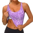 thumbnail image 3 of Uemuo Lilac Glittering Pattern Women's Sports Bra - High Impact Support, Breathable, and Comfortable Athletic Bra for Running, Yoga, and Workouts, 3 of 9