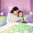 thumbnail image 4 of meiyoeat Rainbow Dog Paw Pattern Full Size Comforter Sets,Cute Pet Print Bedding Comforter Set For Girl,Reversible,3 Pieces,1 Comforter and 2 Pillowcases, 4 of 7