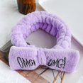thumbnail image 1 of Diadema de franela OMG para mujer, lazo elástico, Aro para el cabello, lavado de cara, maquillaje para niñas, accesorios para el cabello FD082, 1 of 4